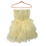 Vestique Yellow Tulle Strapless Mini Dress- Size M