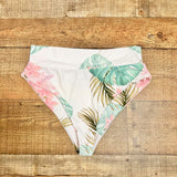 Infamous Swim White Palm Print Bikini Bottoms- Size XL (see notes, we have matching top)