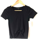 Derek Heart Black Front Knot Crop Top NWT- Size S