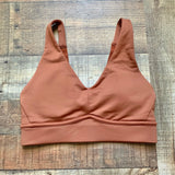 Fabletics Burnt Orange Adjustable Racerback Padded Sports Bra- Size S