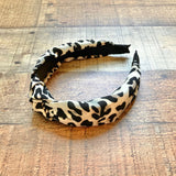 No Brand Beige/Black Animal Print Knot Headband
