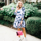 Saturday Sunday By Anthropologie Blue/Light Purple Tie Dye Dress- Size XS