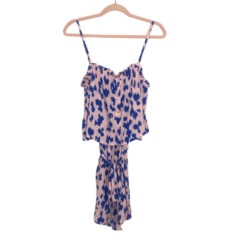 Gibson Pink and Blue Animal Print Romper NWT- Size M