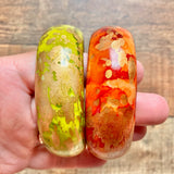 No Brand Orange and Green Gold Flecked Set of Two Bangles