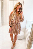 Missguided Bardot Brown Zebra Tassel Dress NWT- Size 8