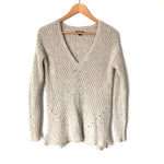 American Eagle Grey Knit V Neck Sweater- Size XS