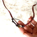 Chan Luu Red Beaded Leather Wrap Bracelet