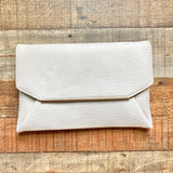 Urban Expressions Cream Leather Envelope Clutch with Chain Strap NWOT