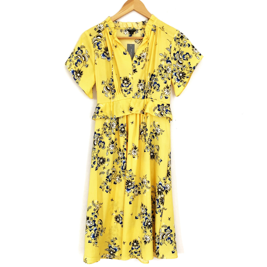 Ann Taylor Yellow Floral Short Sleeve Midi Dress NWT- Size 00P The Saved Collection Ann Taylor Yellow Floral Short Sleeve Midi Dress NWT- Size 00P The Saved Collection