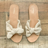 LOFT Soft Gold Metallic Bow Sandals- Size 7 (BRAND NEW)