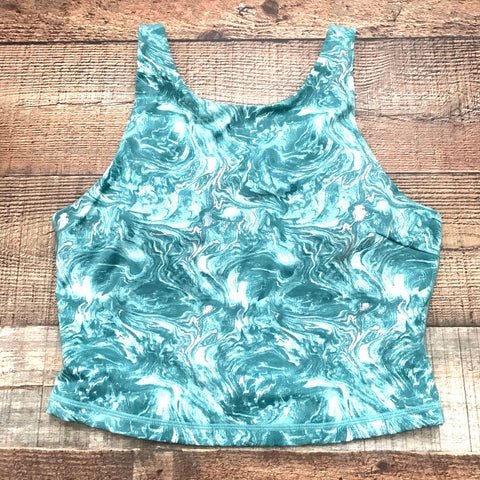 Sweaty Betty Green Marble Padded Longline Sports Bra- Size M (We have matching bottoms)