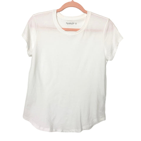 Abercrombie & Fitch White Crew Neck Tee- Size S