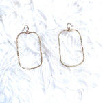 Crushed Gold Large Square Hoops