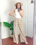 AURA Plaid Wide Leg Pants- Size XS (Inseam 29.5")