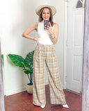 AURA Plaid Wide Leg Pants- Size XS (Inseam 29.5")