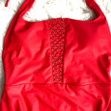 Aerie Red Crochet Front One Piece- Size XL (see notes)