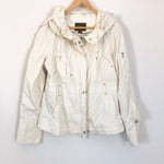 Cole Haan Hooded Rain Jacket in Cream- Size L