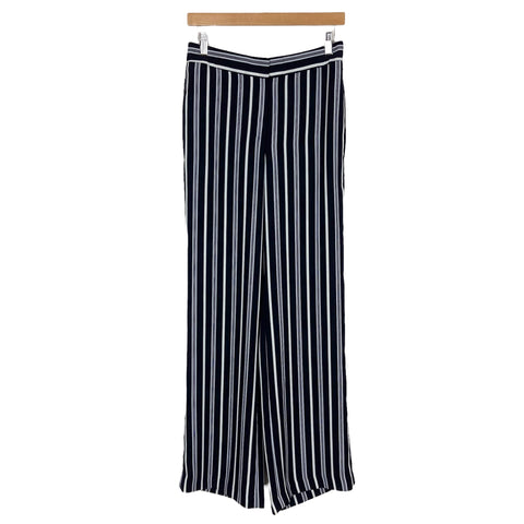 Ann Taylor Black/White/Gray Striped Wide Leg Dress Pants- Size 2 – The  Saved Collection