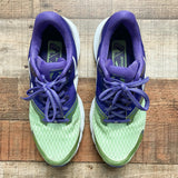 Brooks Launch Green/Purple Sneakers- Size 7.5 (GOOD CONDITION)