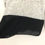 Express Heathered Gray Long Sleeve Top with Black Bottom Hem- Size M