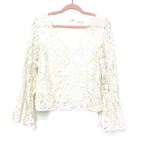 Club Monaco Ivory Lace Bell Sleeve Blouse- Size L