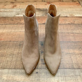 Steve Madden Taupe Suede Kaylah Pointed Booties- Size 7.5 (In Good Condition!)