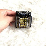 No Brand Black Velvet Cuff Large with Beads