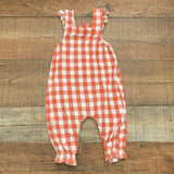 Angel Dear Checked Smocked Overall Jumpsuit- Size 3-6M