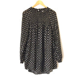 Listicle Black and Gold Smocked Top Long Sleeve Dress- Size S