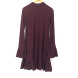 Express Ribbed Sweater Dress with Ruffle Sleeve and Hem- Size M