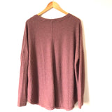 Wishlist Mauve Purple Waffle Knit Long Sleeve Thermal Button Top- Size S/M