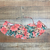 Show Me Your Mumu Mermaid Floral Ruffle Halter Bikini Top- Size M (we have matching bottoms)