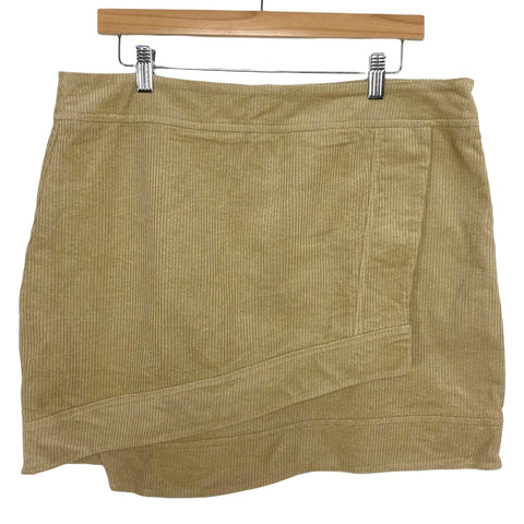 Amaryllis Tan Corduroy Zipper Skirt- Size XL