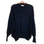 Zenana Black Ribbed Knit Mock Neck Sweater- Size S