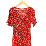 Kori Rust Floral Hi Low Midi Dress- Size S