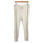 Colsie White Waffle Stitch Drawstring Joggers- Size L (Inseam 28")