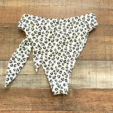 Abercrombie & Fitch Cream Animal Print High Leg Cheeky Swimsuit Bottom NWT- Size M (We have matching top)
