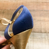 Tory Burch Navy Blue/Gold Heels- Size 9.5 (See Notes)