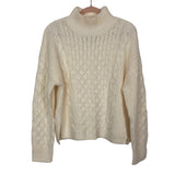 Abercrombie & Fitch Cream Cable Knit Turtleneck Sweater- Size L (sold out online, see notes)