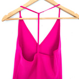 Express Hot Pink T Back Ribbed Thong Bodysuit- Size XS