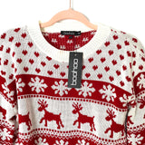 Boohoo Reindeer and Snowflake Christmas Sweater Dress NWT- Size S/M