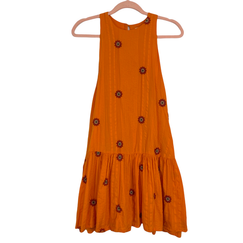 Urban Outfitters Orange with Red Flowers Dress- Size M