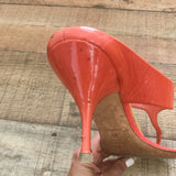 Foot Petals Orange Slip On Heels- Size 39 (See Notes)
