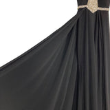 Rachel Allan Prima Donna Black Rhinestone Mesh Center Gown with Train- Size 2 (see notes)
