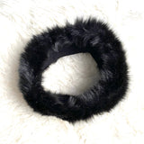 No Brand Black Fur Rhinestone Headband