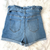 Cello Denim Paperbag High Waisted Shorts- Size S