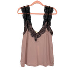 Lovestitch Mauve with Black Lace Neckline and Straps Cami NWT- Size S