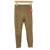 SPANX Camel Faux Suede Leggings NWT- Size S Petite (Inseam 25")
