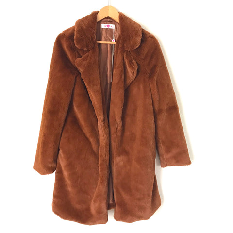 Buddy Love Brown Faux Fur Jacket NWT- Size S