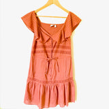 ASOS Rust Crochet Button Up Dress with Drawstring Waist- Size 0